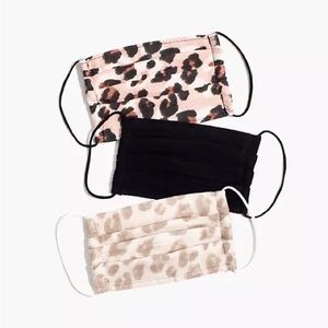 NWT kitsch face masks — leopard, polka dot, plain